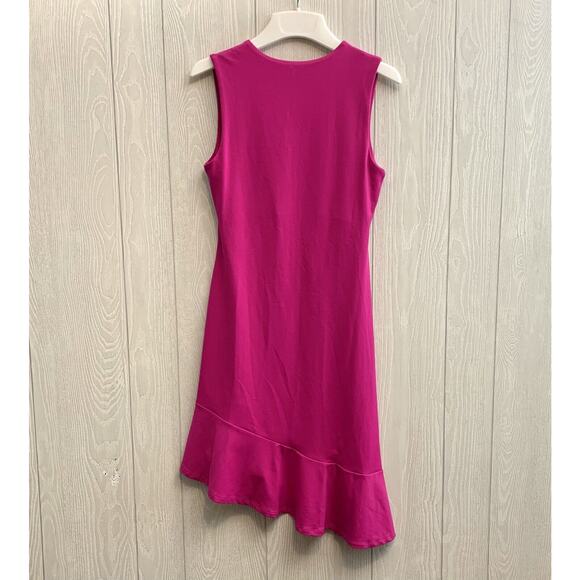 Susana Monaco U-Neck Assymetrical Dress Sleeveless Peony Pink Small NWT - Picture 8 of 8